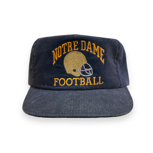 Vintage 1980s Notre Dame Football Corduroy Snapback Hat