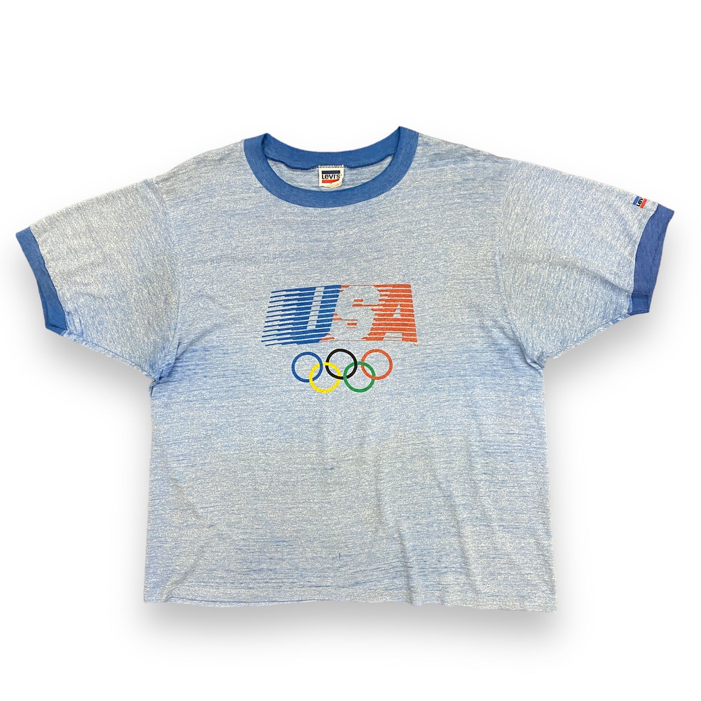 Vintage 1980 USA Olympics x Levi's Lake Placid Ringer Tee - Size XL