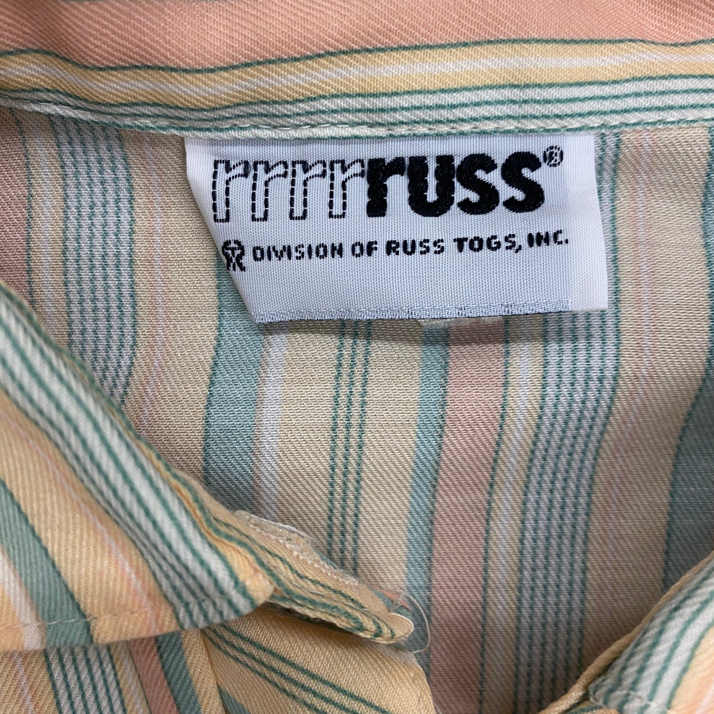 NWT 1980s rrrrruss Striped Half Button Shirt - Size M/L