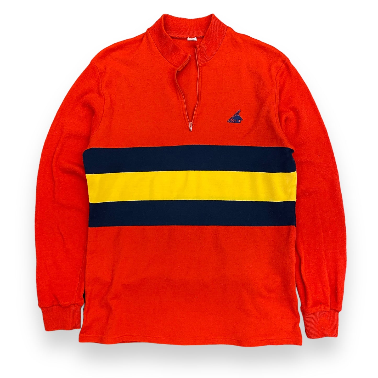 Vintage 1980s Cannondale Red Striped Biking Quarter Zip - Size Large
