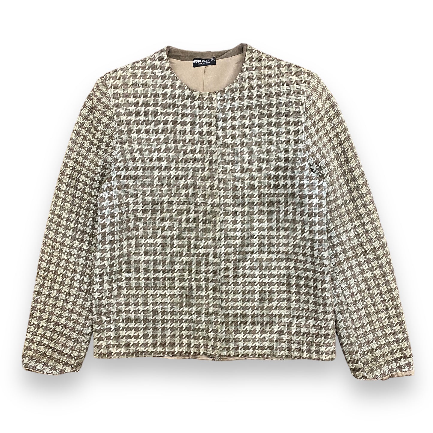 1980s Mario Valentino Woven Hidden Button Jacket - Size Small/Medium
