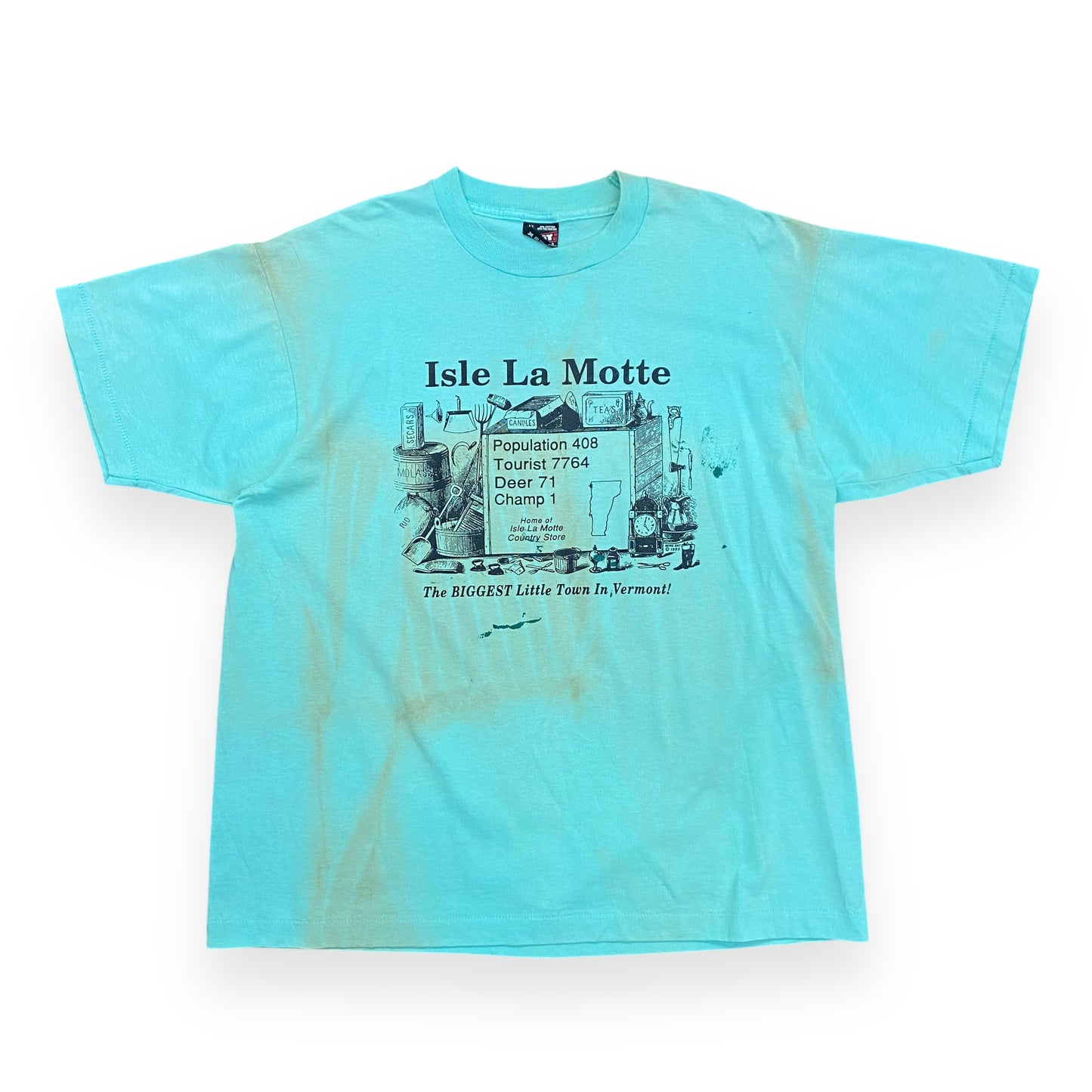 Vintage 1990s Thrashed "Isle La Motte" Vacation Tee - Size XL