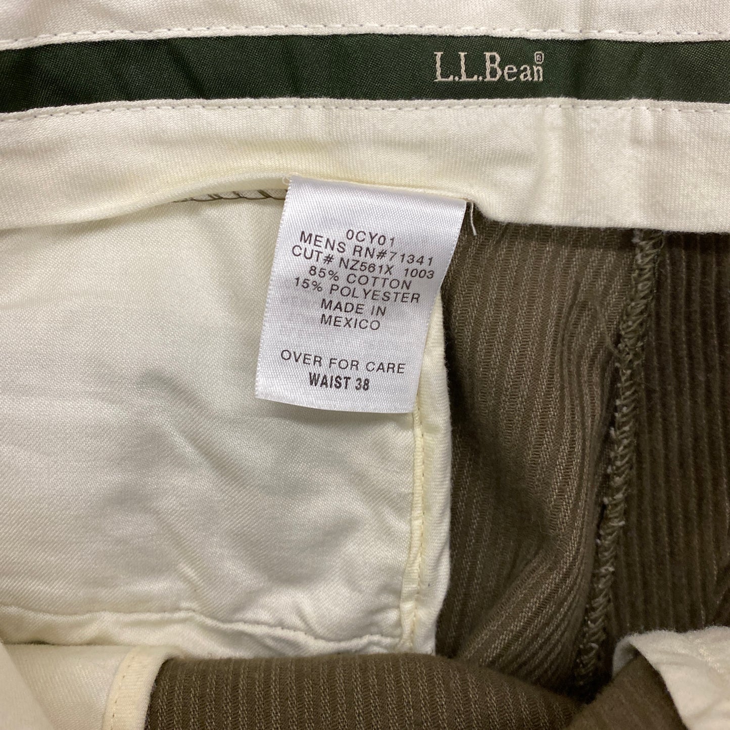 Vintage LL Bean Dark Olive Corduroy Pants - 38"x27"