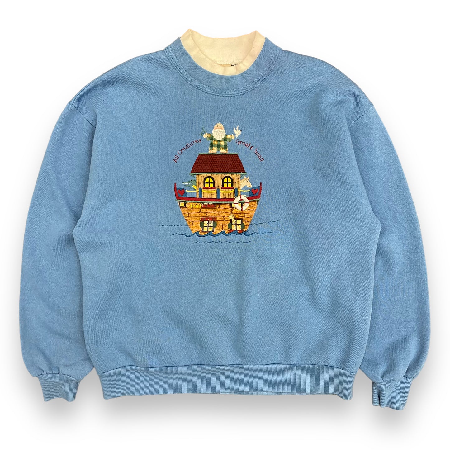 Vintage 1990s Noah's Ark Double Collar Sweatshirt - Size Large