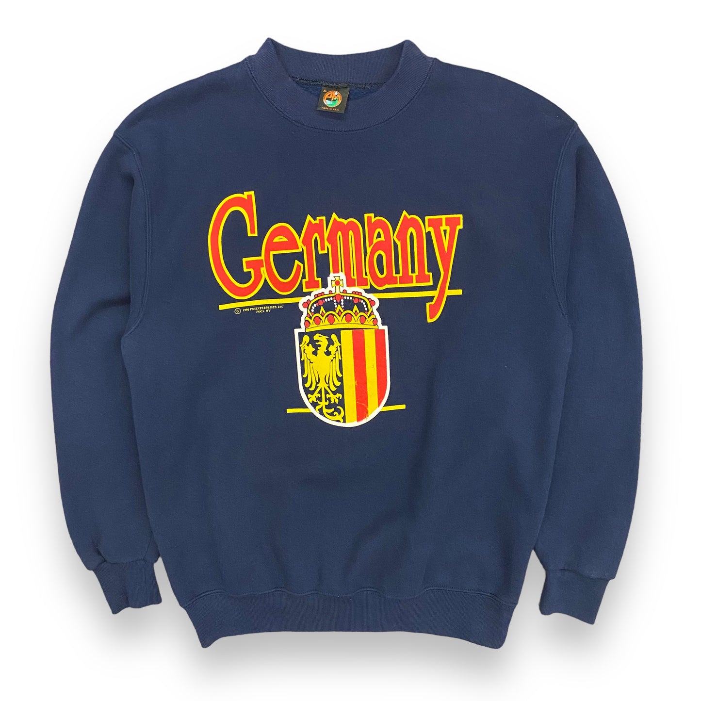 Vintage 1990 "Germany" Navy Blue Crewneck Sweatshirt - Size XL