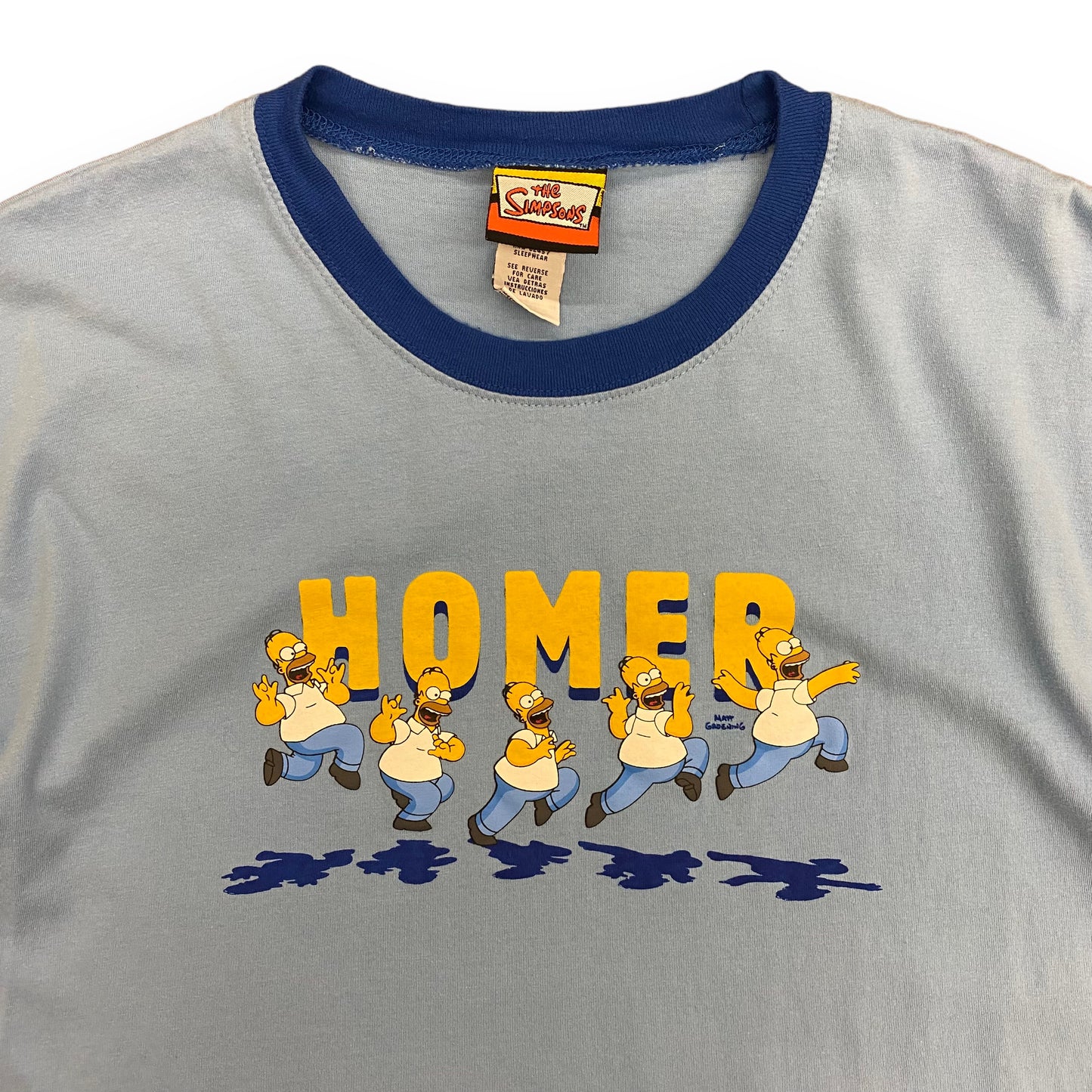 Y2K Homer Simpson Blue Ringer Tee - Size Large