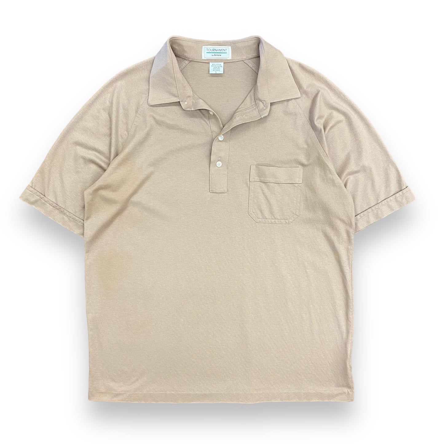 Vintage 1980s Tournament by Arrow Tan Polo Shirt - Size Large