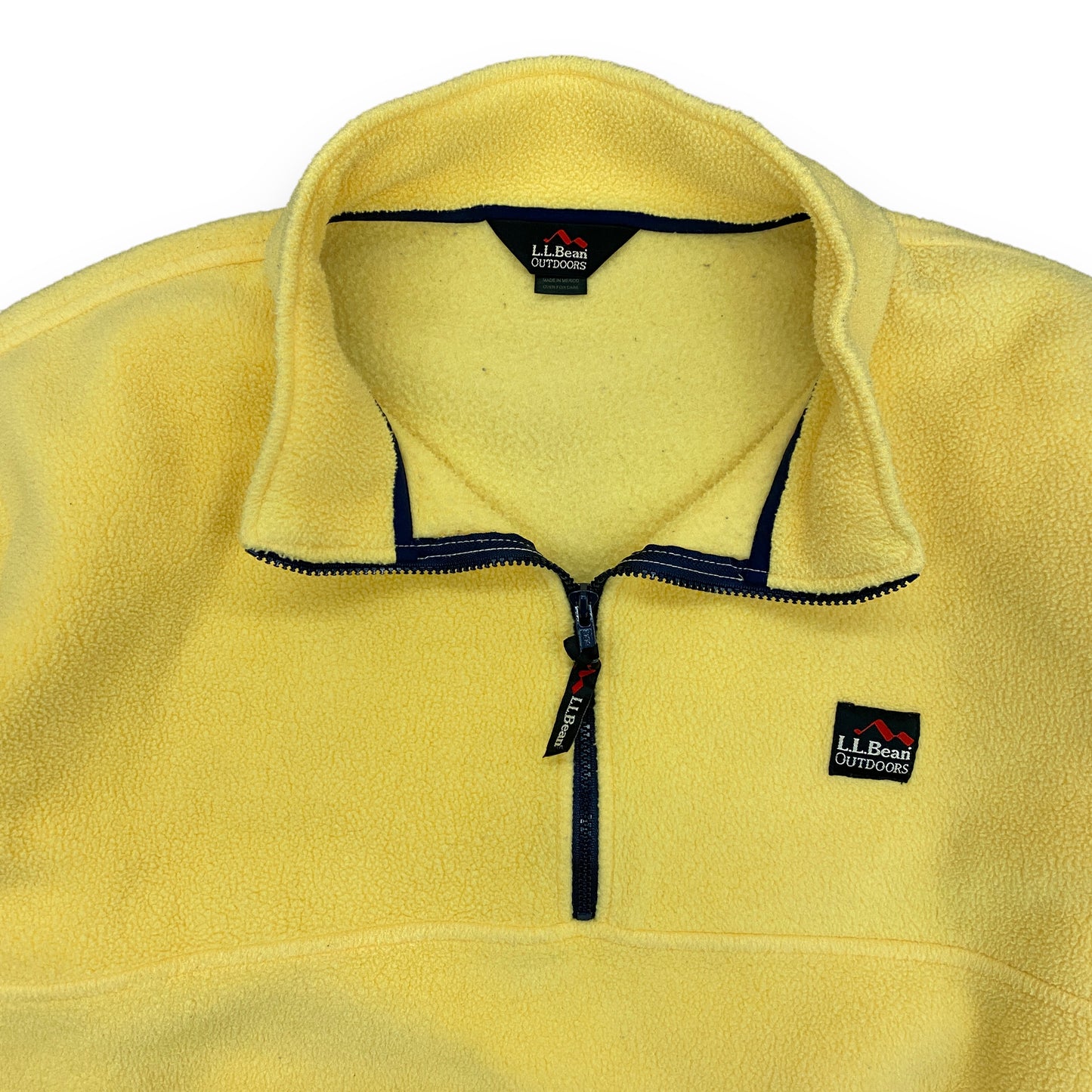 1990s LL Bean Yellow Fleece Pullover - Size Large