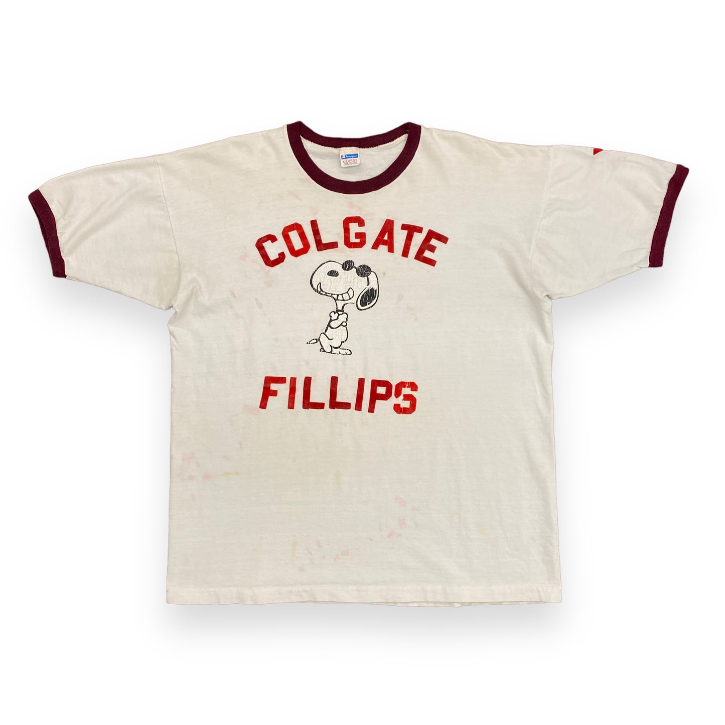 Vintage 1970s Snoopy x Colgate University Thrashed Ringer Tee - Size XL