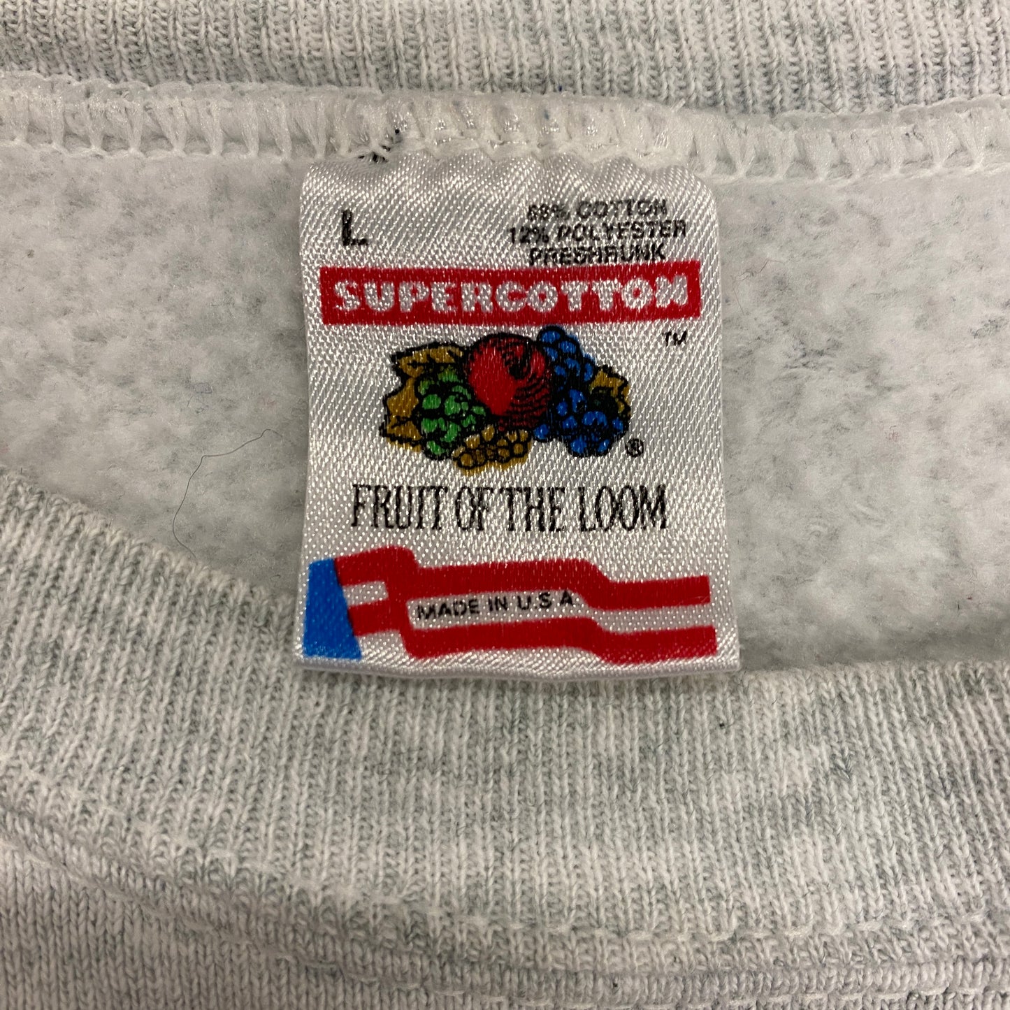 1990s "W" Fruit of the Loom Supercotton Sweatshirt - Size Large
