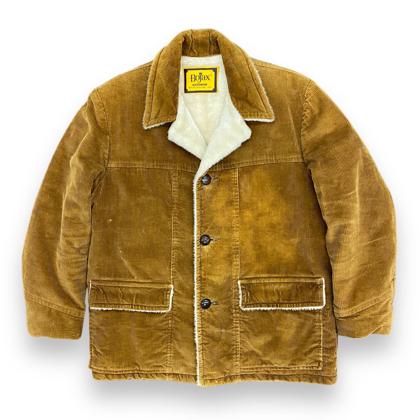 1970s Bojax Sportswear Sherpa Lined Corduroy Jacket - Size Large