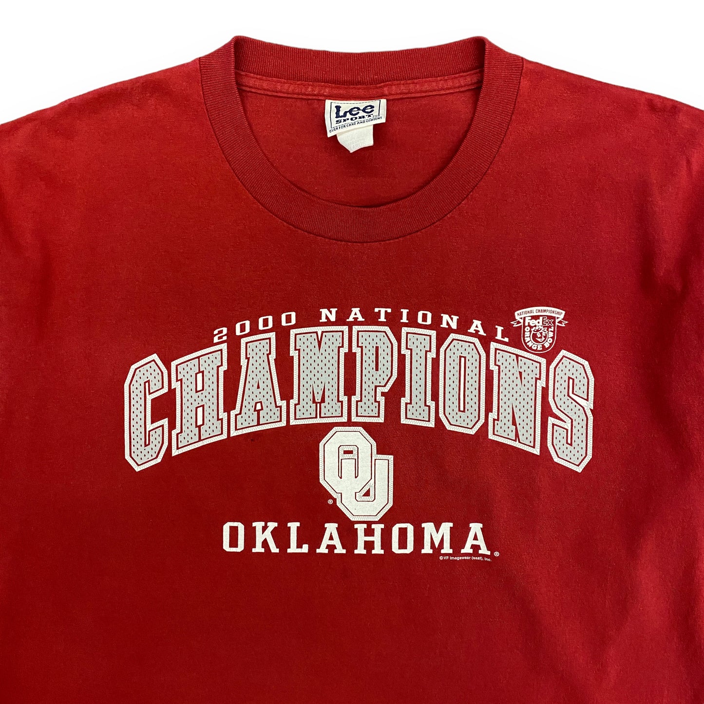 2000 University of Oklahoma "National Champions" Football Tee - Size XL