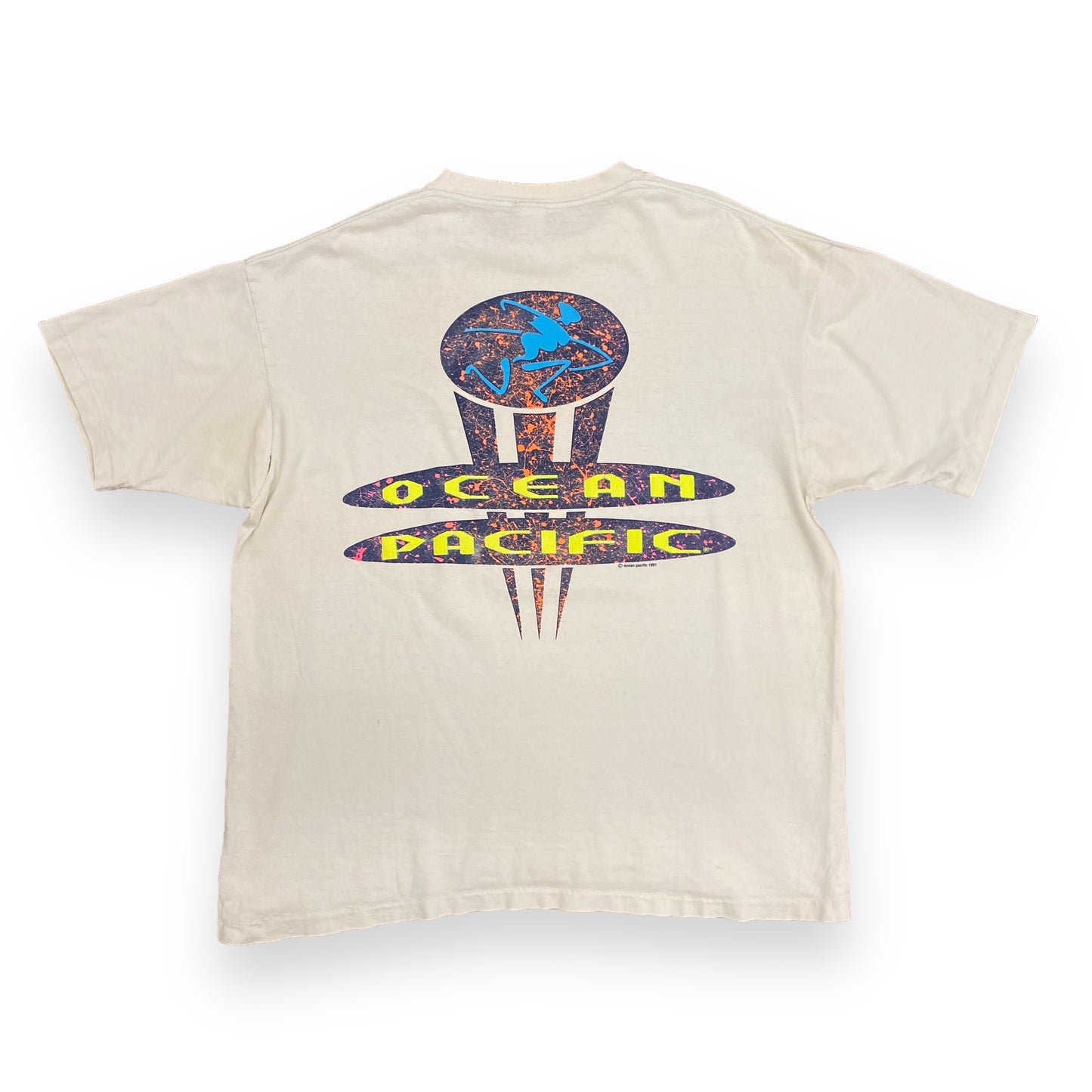 Vintage 1990s Thrashed Ocean Pacific Graphic Tee - Size XL (Fits Large)