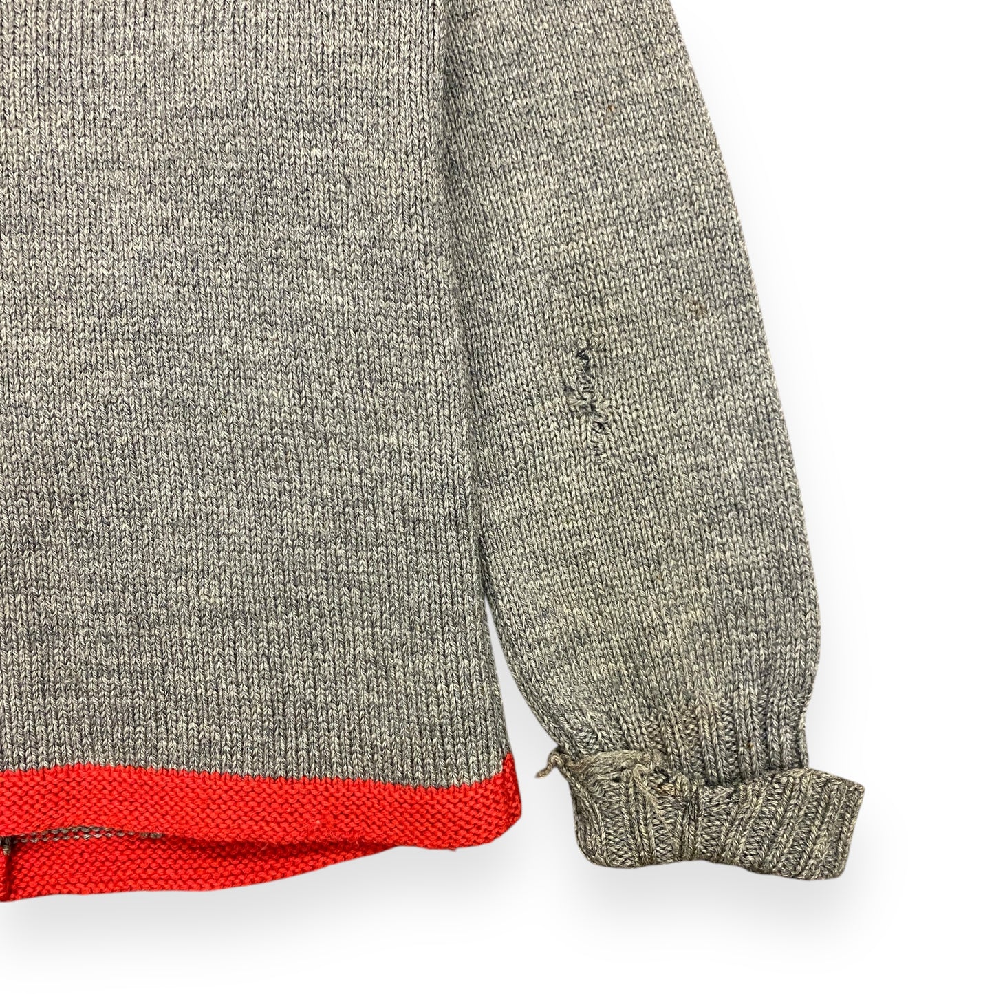 Vintage 1940s Wool Cardigan with Chenille Patch - Size Small/Medium