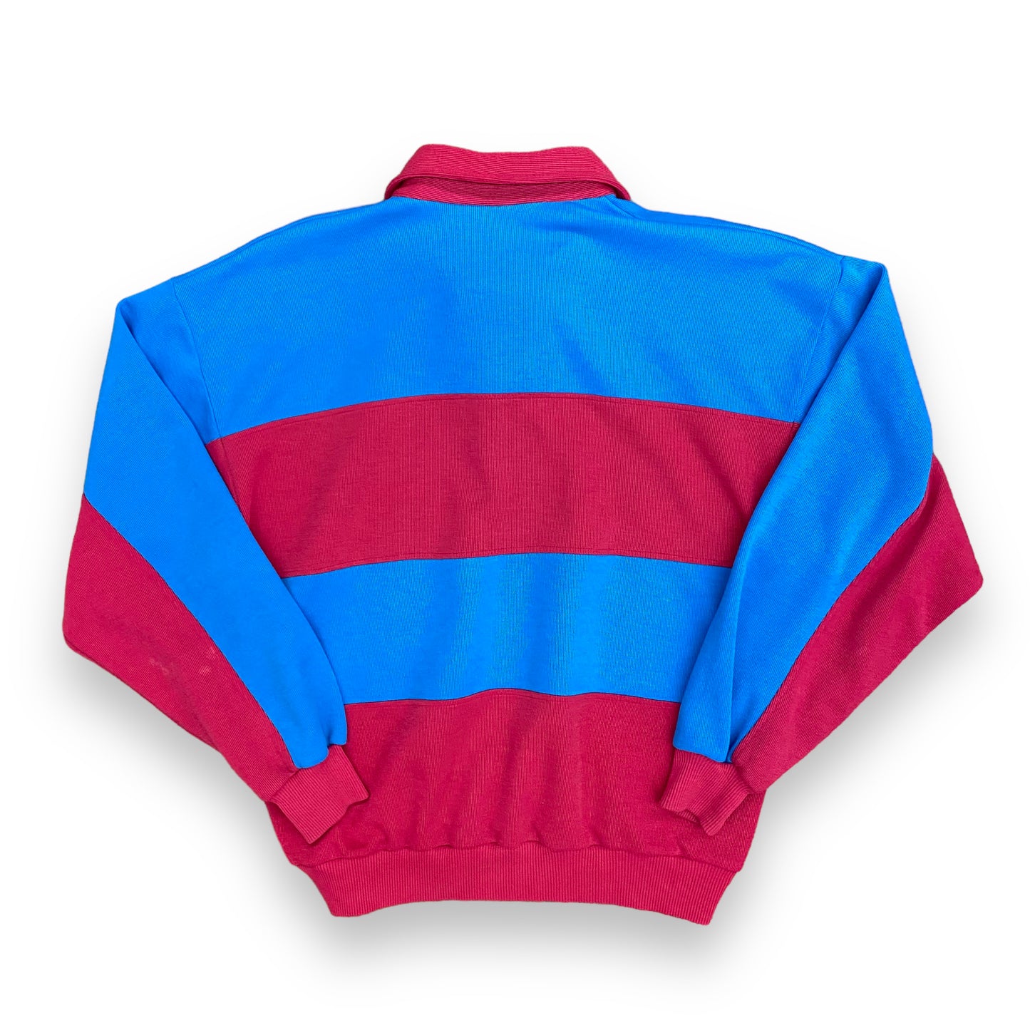 1980s Steeplechase Color Blocked Long Sleeve Polo - Size Medium