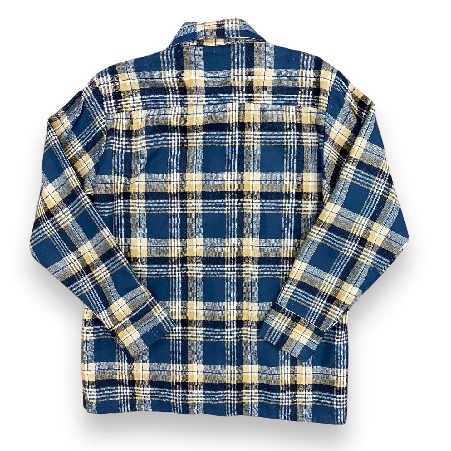 Vintage 1980s Arctic Circle Blue & Tan Flannel - Size Medium