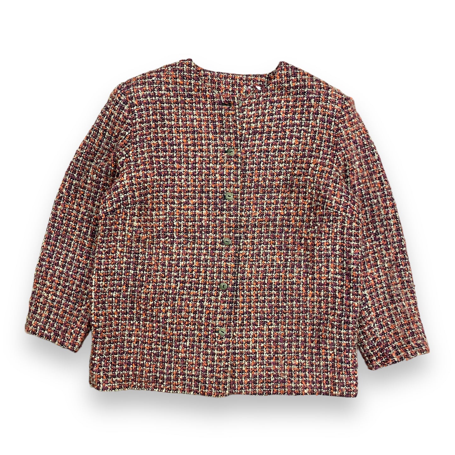 1990s Purple and Orange Woven Jacket - Size Large