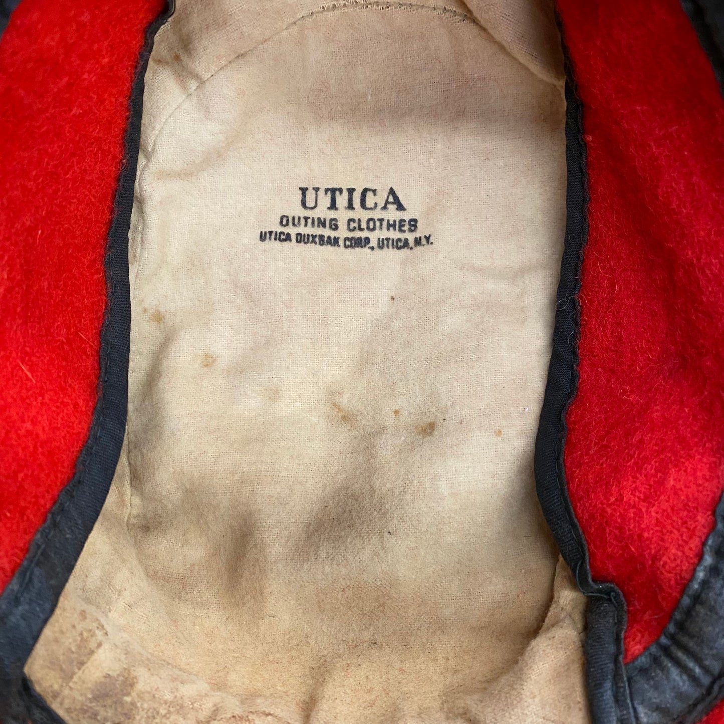 Vintage 1940s/1950s Utica Duxbak Red Wool Hunting Cap