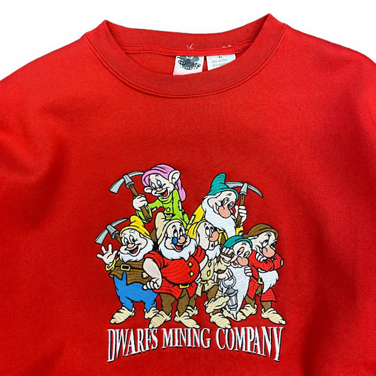 Vintage Snow White "Dwarfs Mining Company" Embroidered Sweatshirt - Size XL