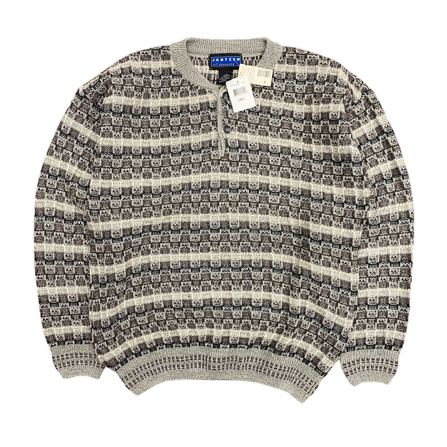 NWT 1990s Jantzen Knit Henley Sweater - Size Large