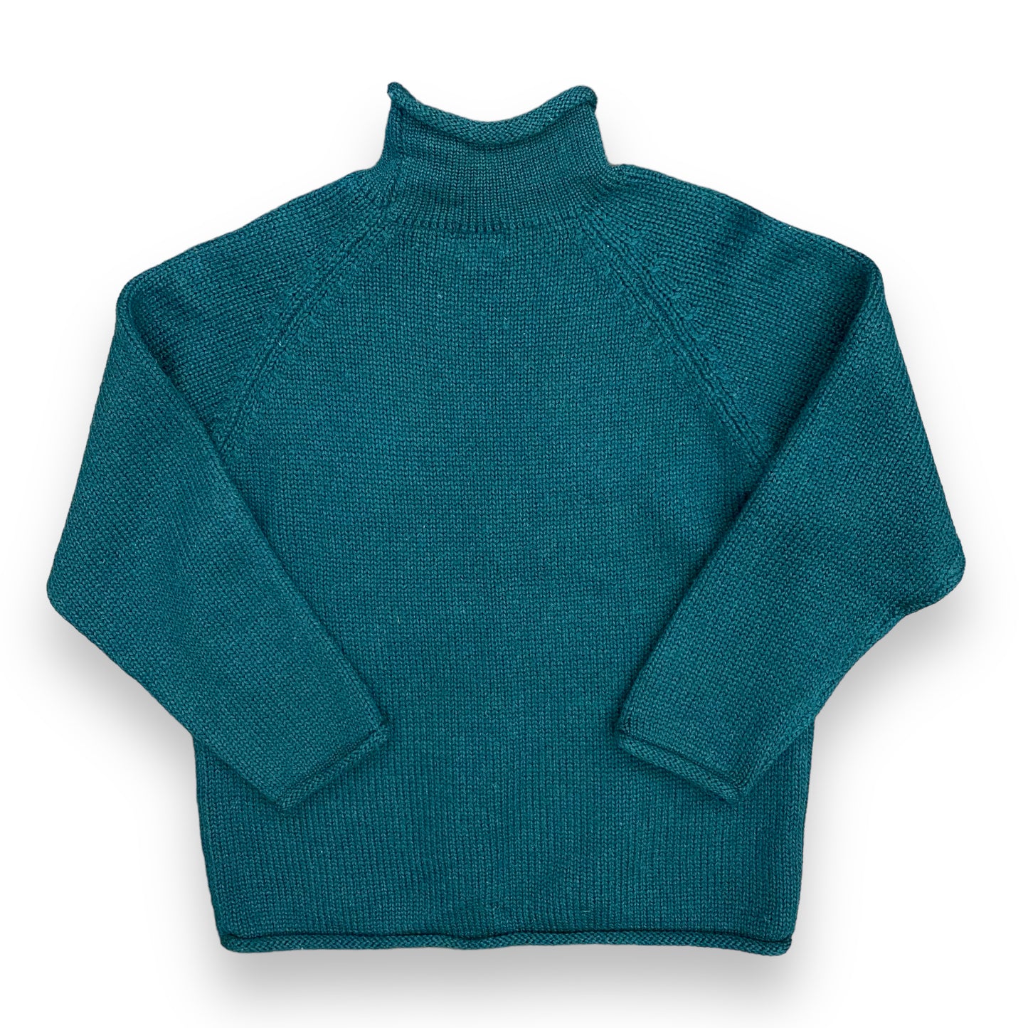 Vintage 1980s Forest Green Wool Turtleneck Sweater - Size Medium
