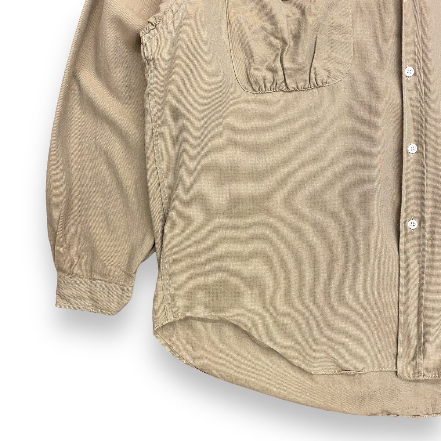 Giorgio Armani Le Collezioni Khaki Tan Cotton Blend Button Up - Size Small