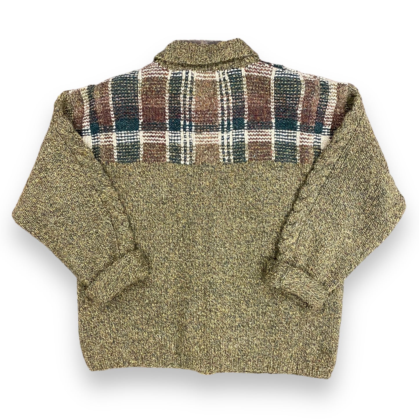 Woolrich Handknit Plaid Button Up Sweater - Size Large