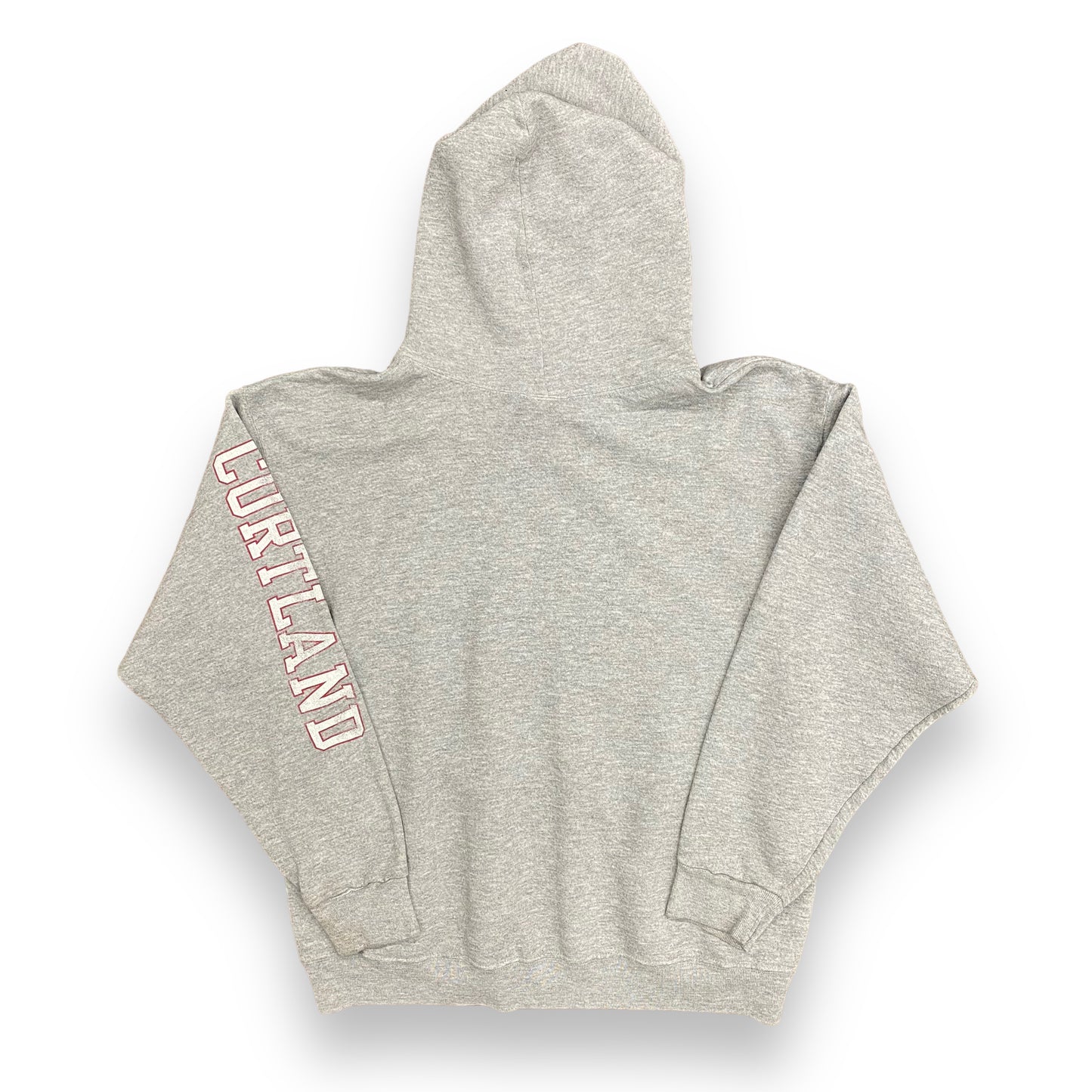 1990s SUNY Cortland Faded Gray Hoodie - Size Large