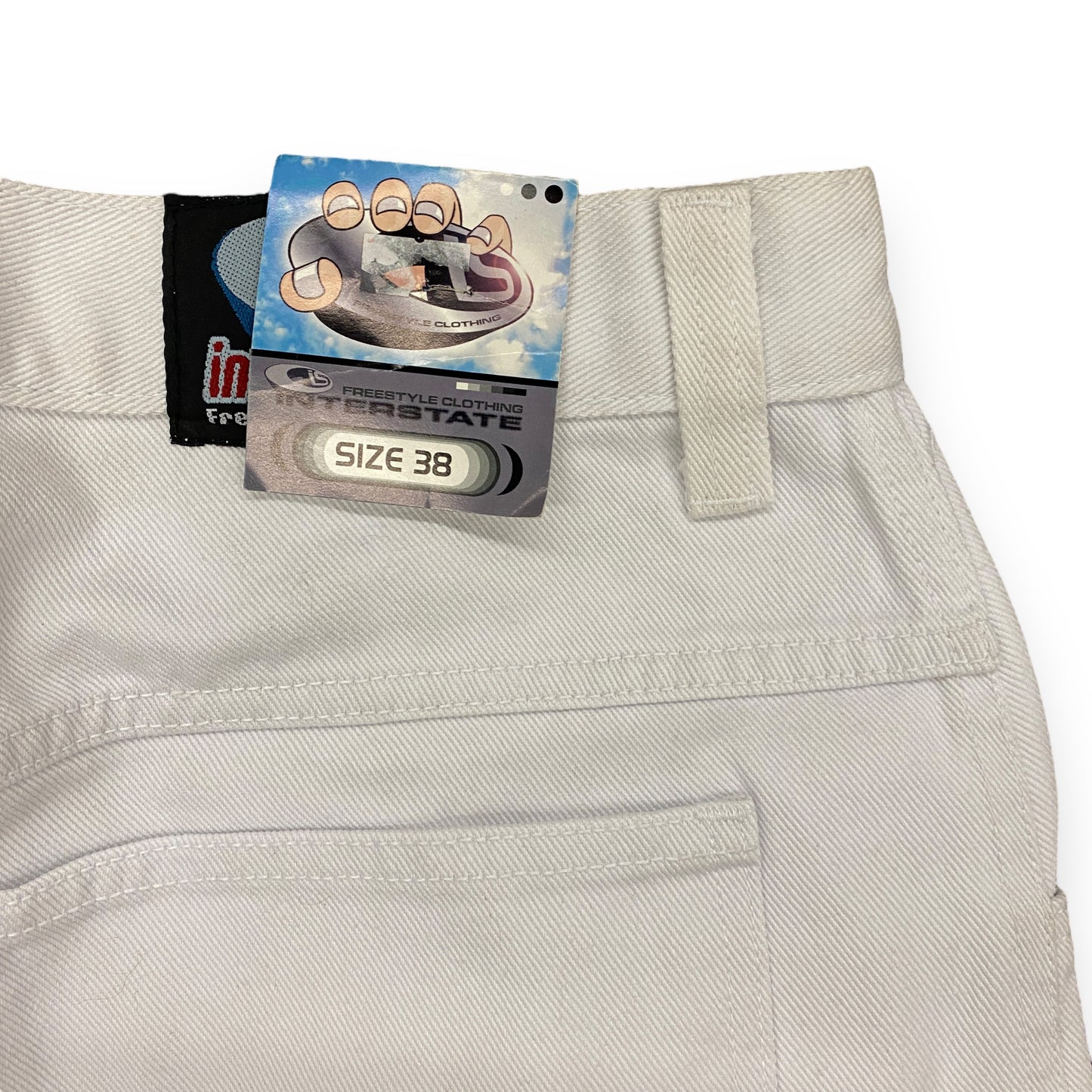 NWT Y2K Interstate Baggy White Jeans - 38"x31"