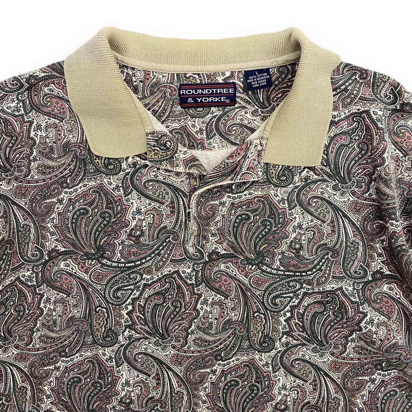 Vintage Paisley AOP Polo - Size Large