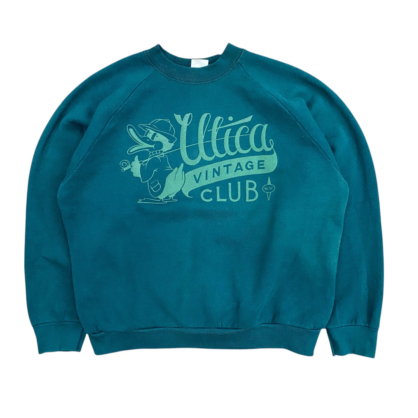 Vintage Green Logo Raglan Sweatshirt - Size Large