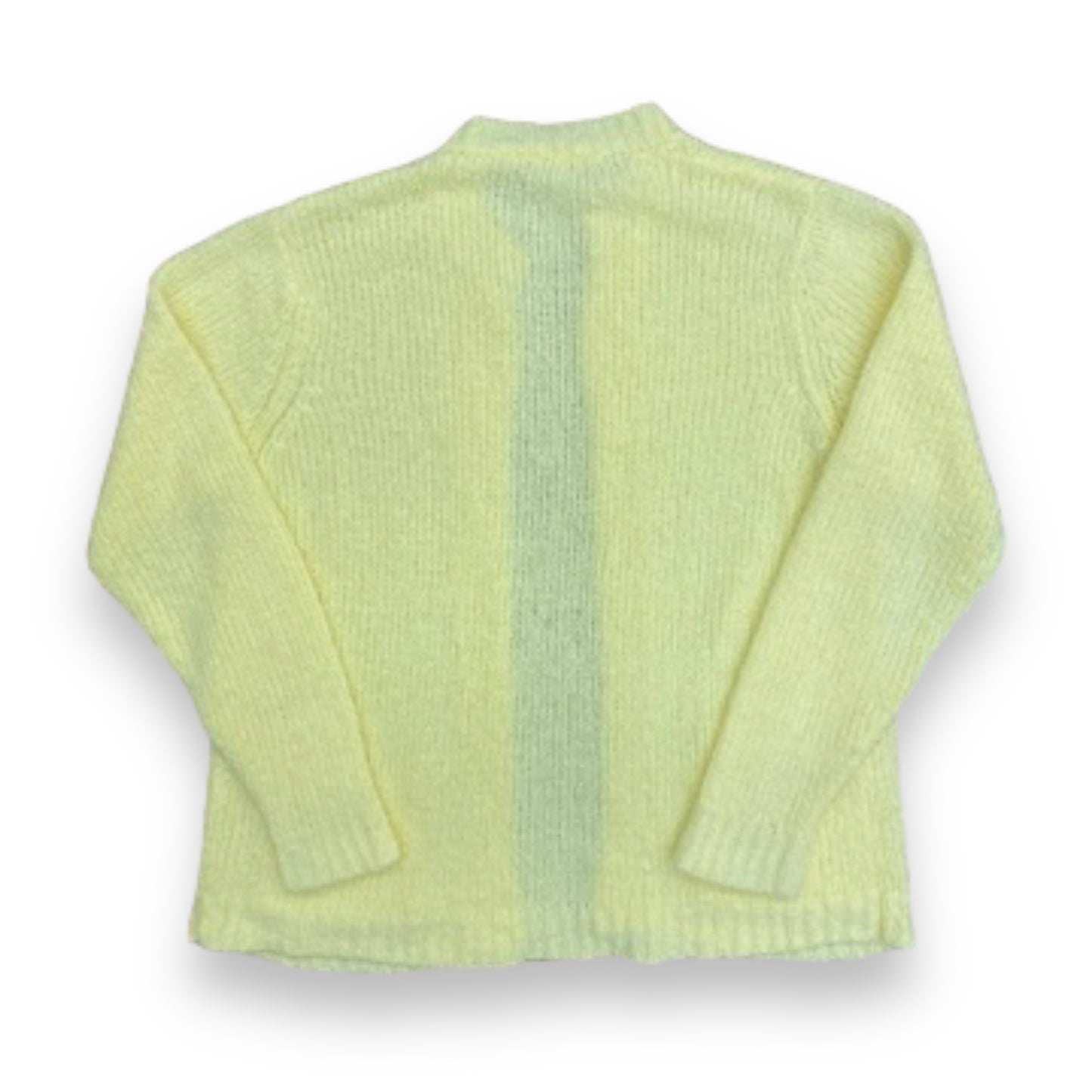 Vintage Light Yellow Knit Cardigan Sweater - Size Large