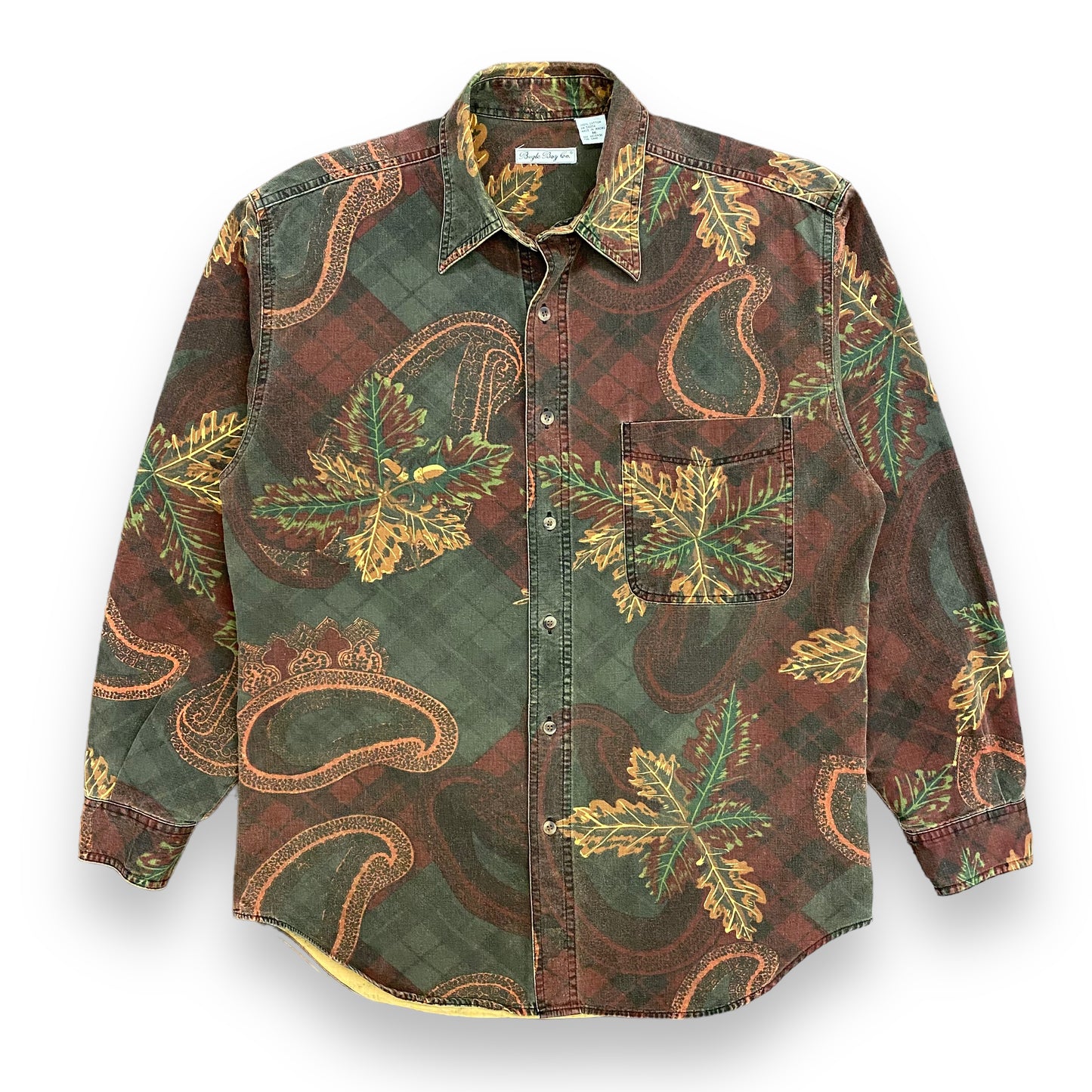 Vintage Bugle Boy Co. Paisley All Over Print Button Up Shirt - Size Medium