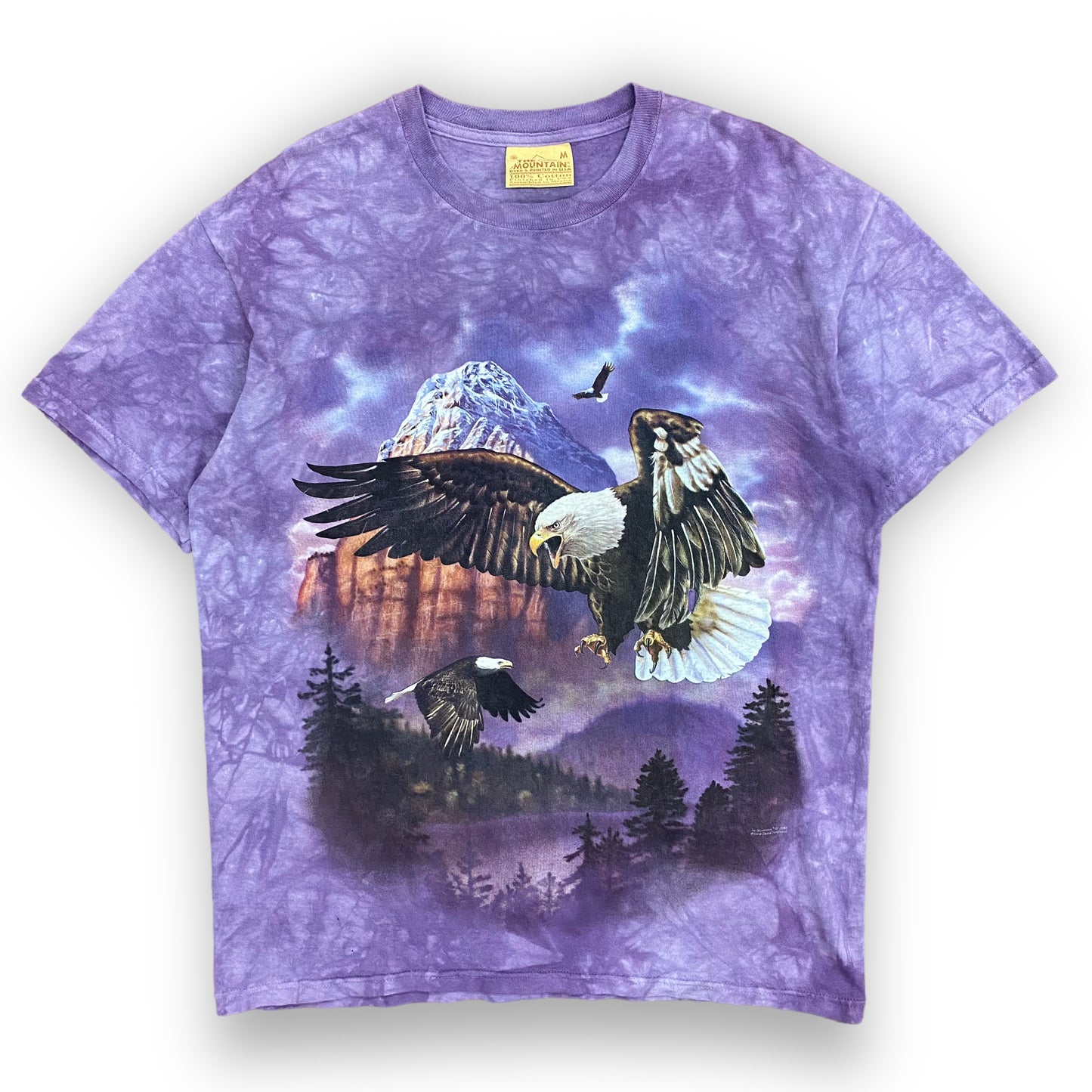 Y2K The Mountain Purple Eagle Tie Dye Tee - Size Medium