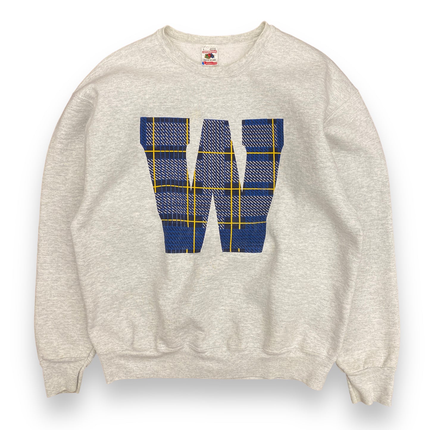 1990s "W" Fruit of the Loom Supercotton Sweatshirt - Size Large