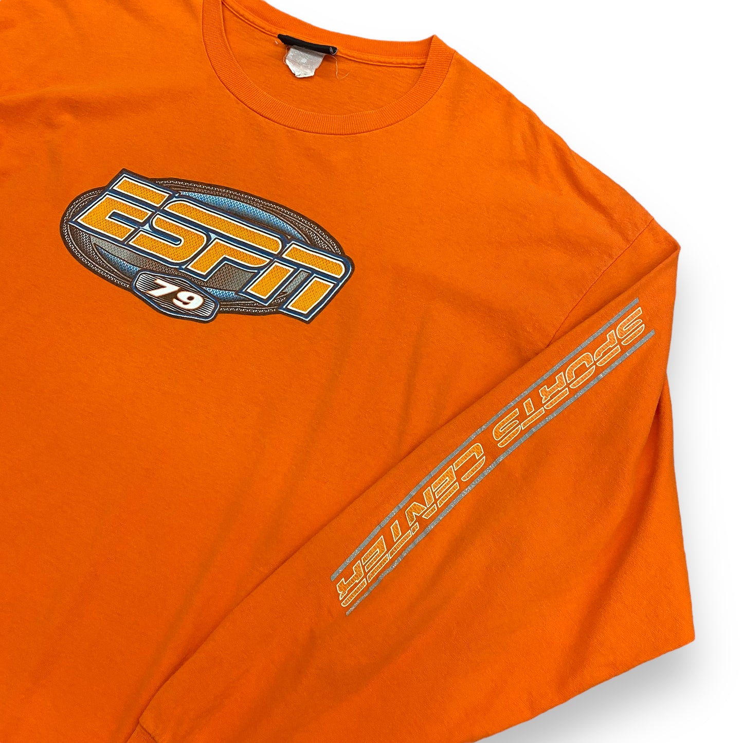 Vintage Oversized ESPN Zone Orange Long Sleeve Tee - Size XL