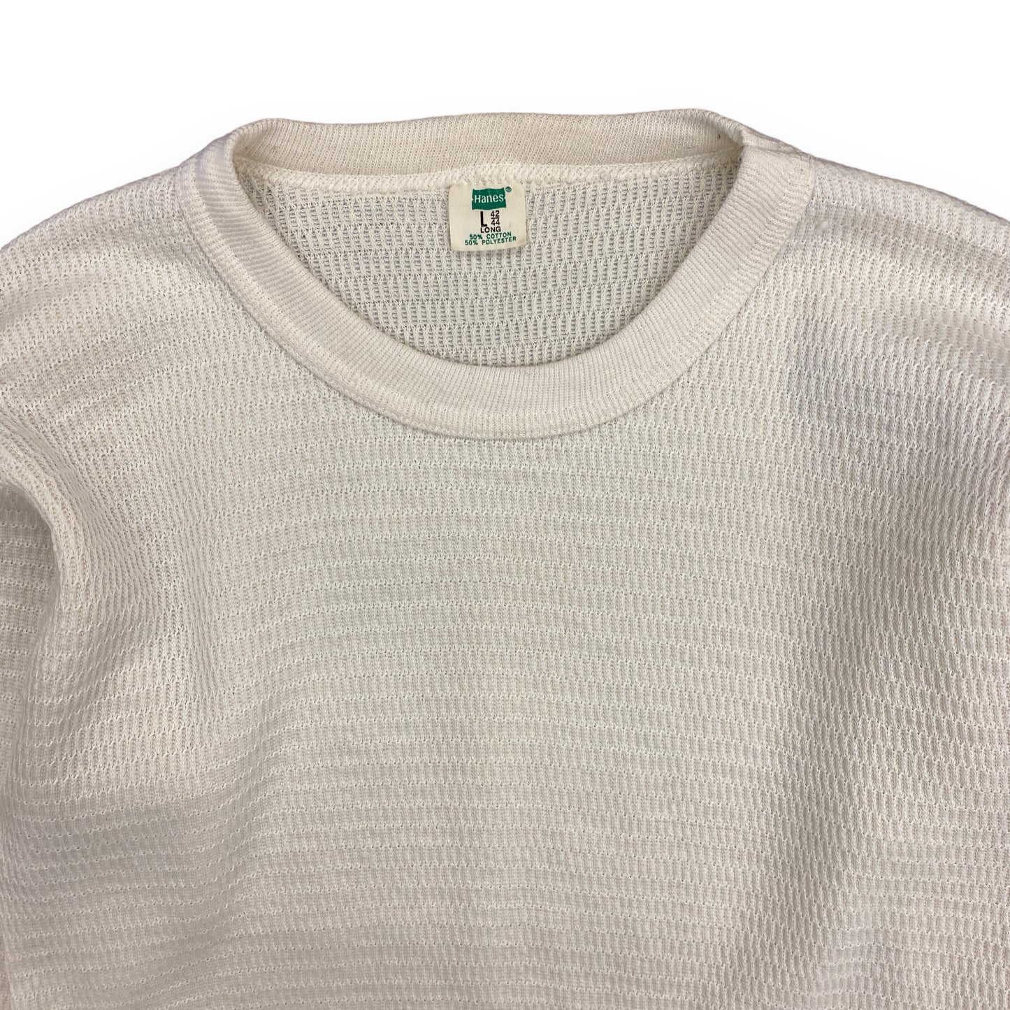 1970s Hanes Waffle Knit Thermal Shirt - Size Large