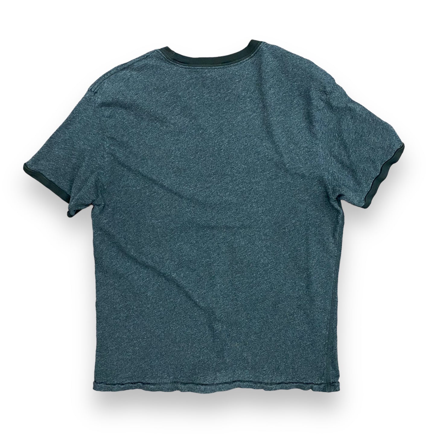 1970s Black & Gray Ringer Tee - Size Medium
