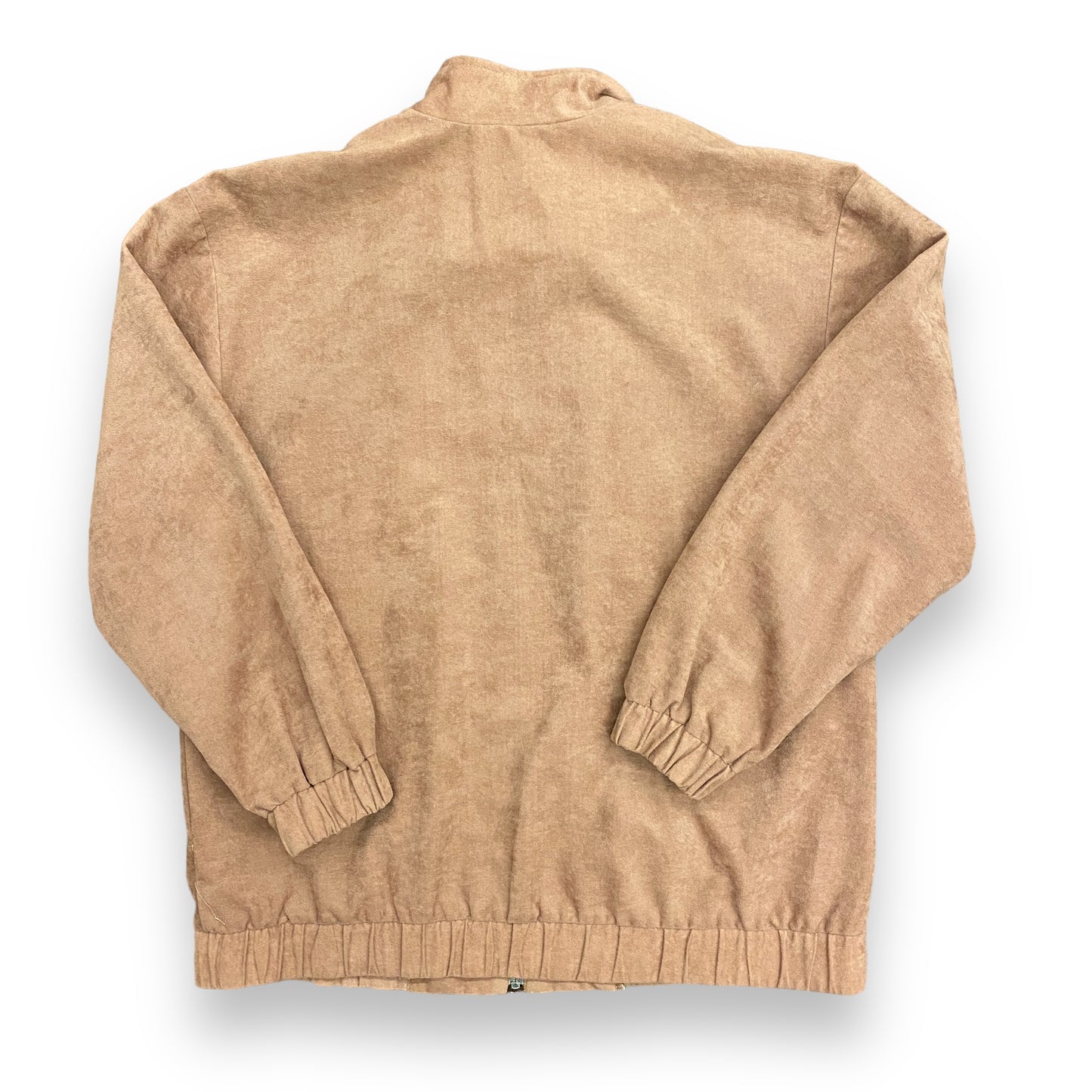 1980s Light Brown Faux Suede Jacket - Size Large