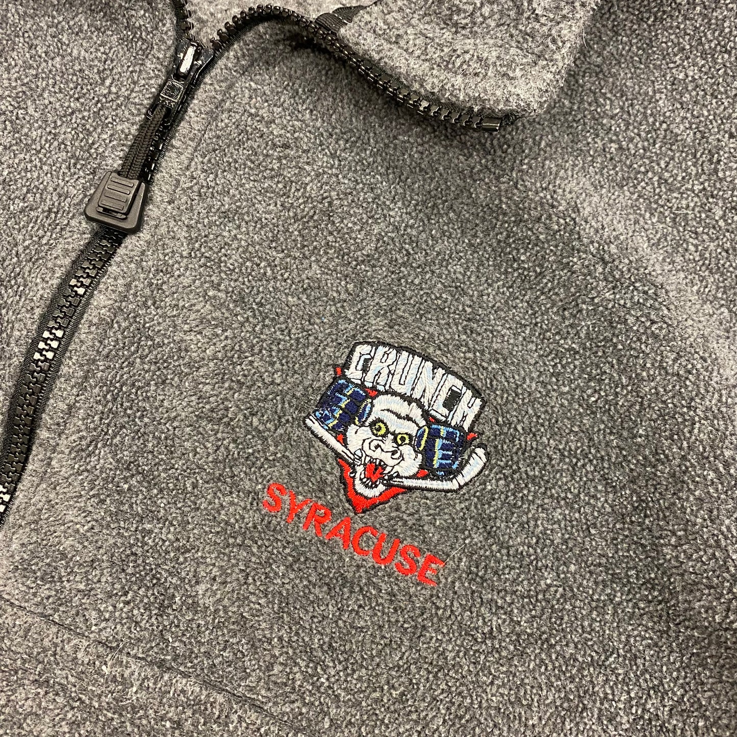 Vintage Syracuse Crunch Half Zip Gray Fleece Pullover - Size XL