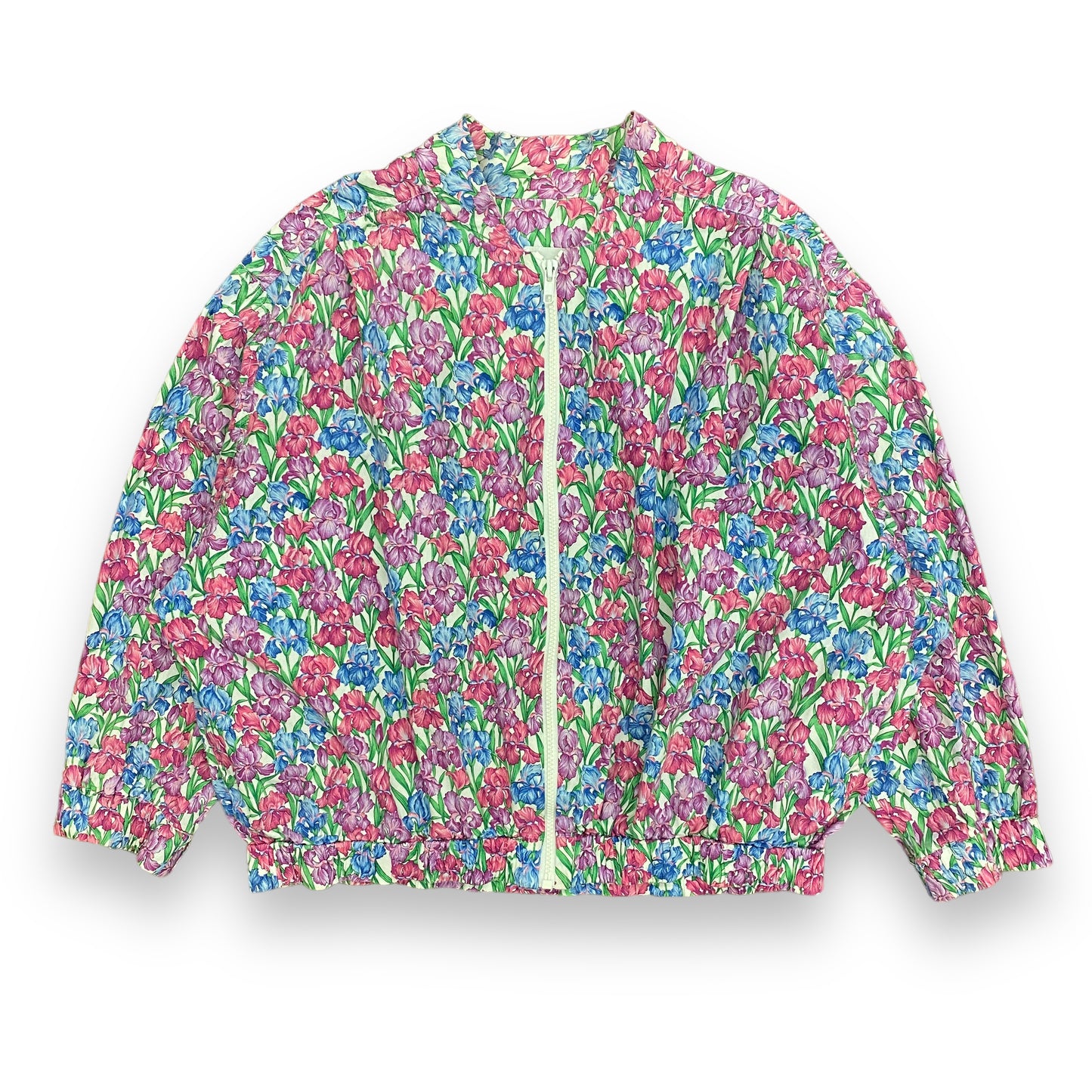 1970s Asterisk Sportswear Floral Light Zip Up Jacket - Size XL