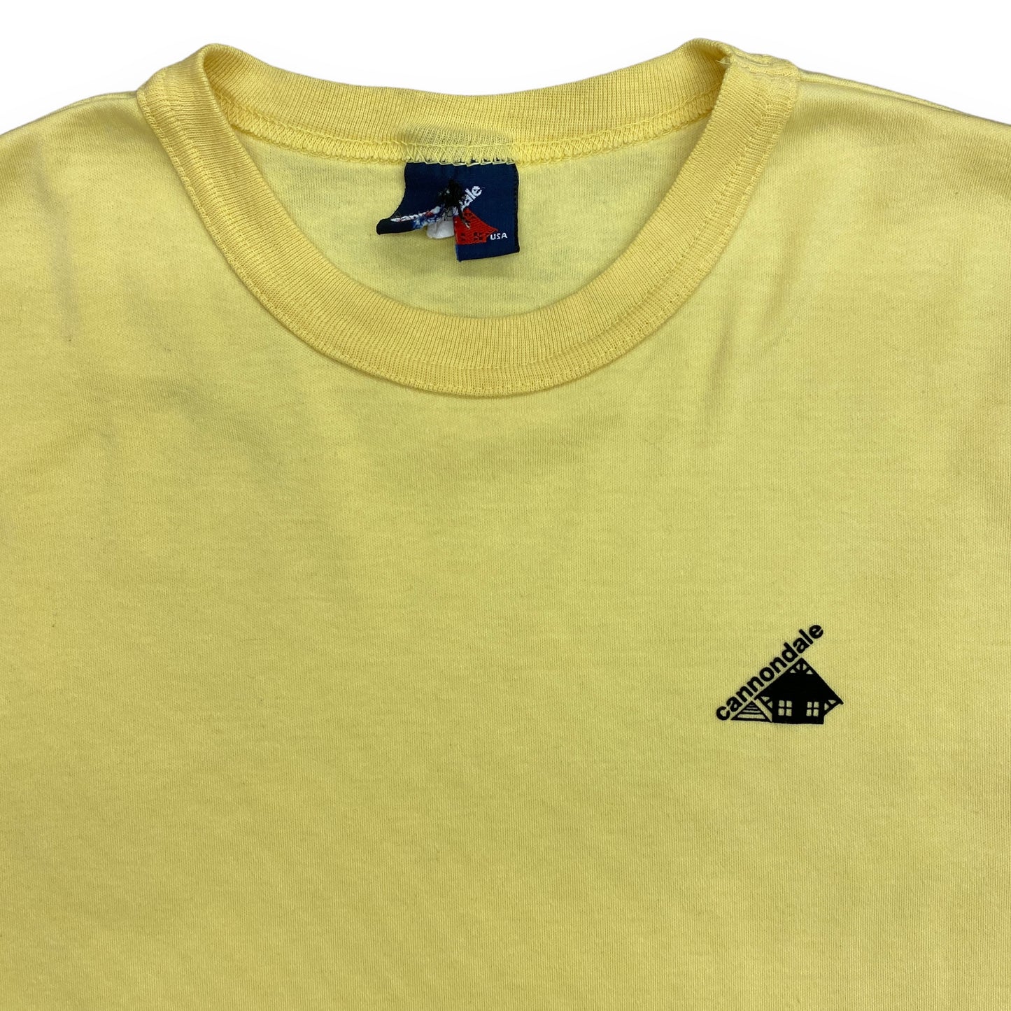 Vintage 1990s Cannondale Light Yellow Bike Tee - Size L/XL