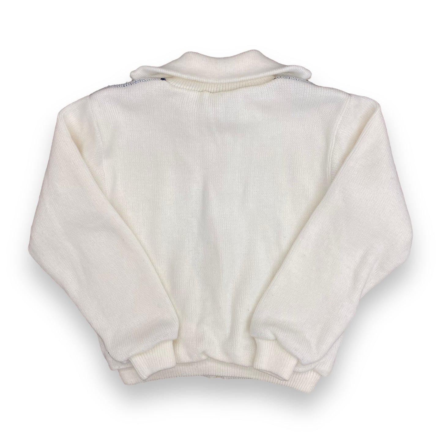 Vintage 1990s Southwestern Knit Zip Up Waffle Lined Sweater - Size Medium
