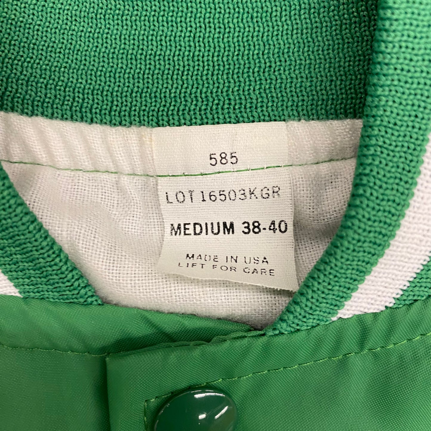 Vintage 80s/90s Herkimer County Community College Green Bomber Jacket - Size Medium