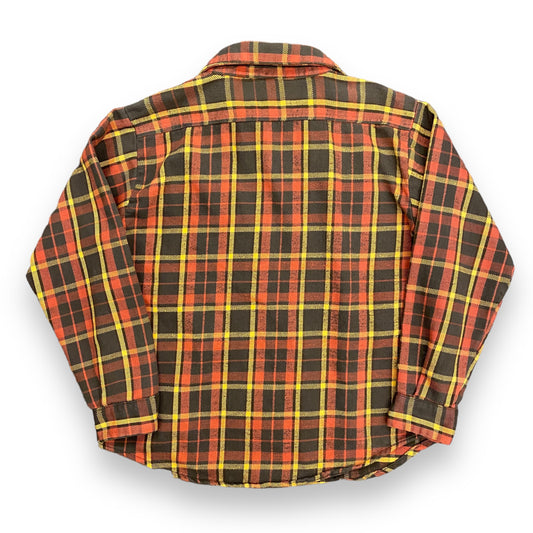 1970s Mr Leggs Thick Cotton Red & Brown Flannel - Size XL (Fits Large)
