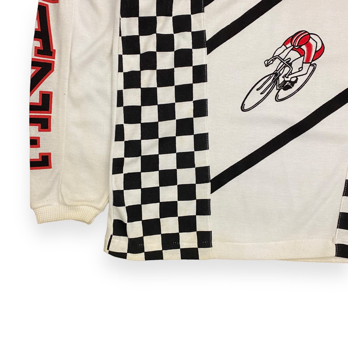 Vintage Cotler Kamikaze Bike Racing White Long Sleeve Tee - Size Medium