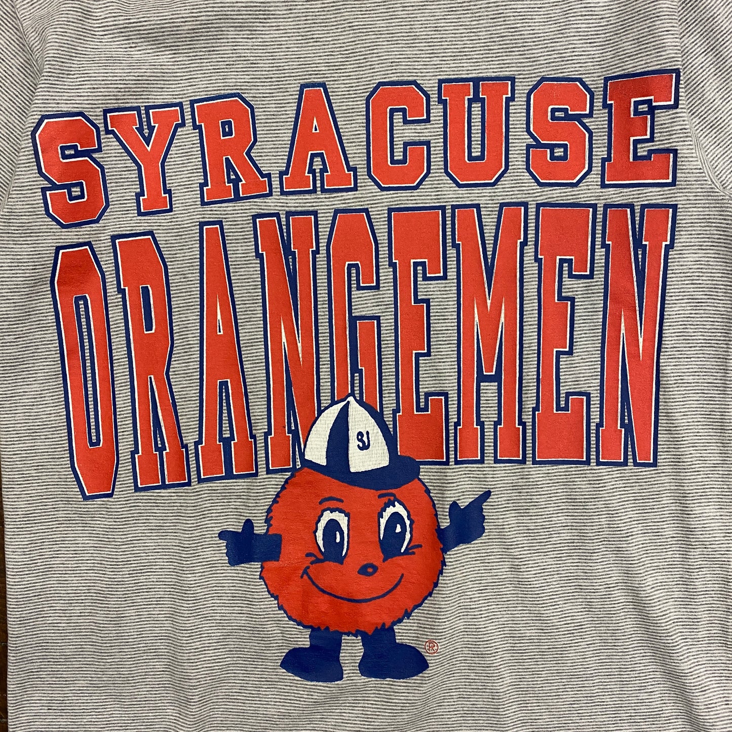 Vintage 90s Syracuse Orangemen Striped Tee - Size Large