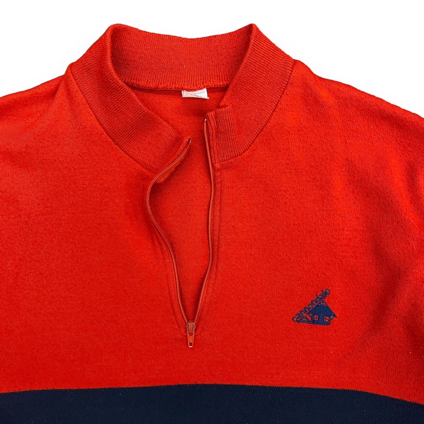 Vintage 1980s Cannondale Red Striped Biking Quarter Zip - Size Large