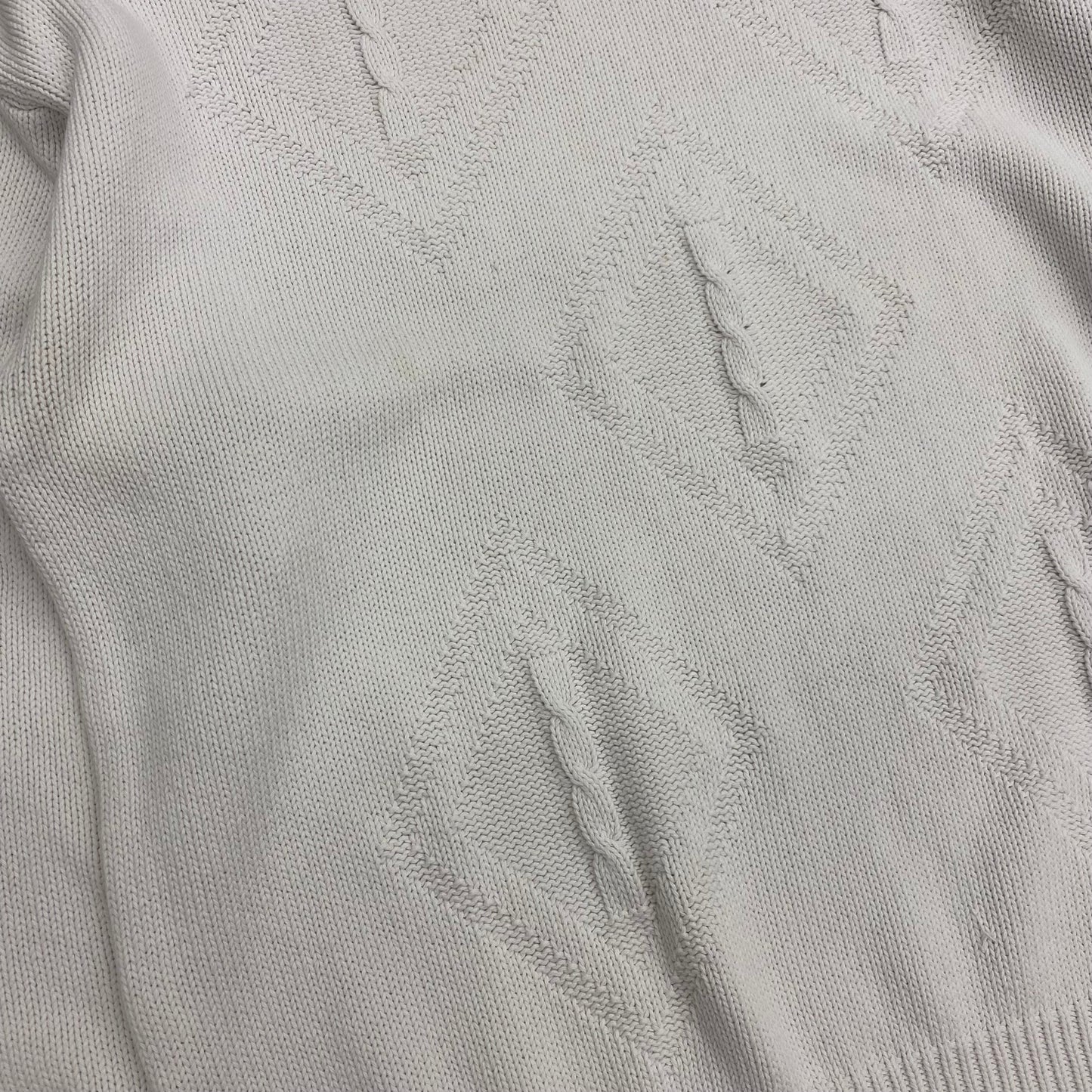 1980s The Fox Collection White Knit Sweater - Size XL (Fits Large)