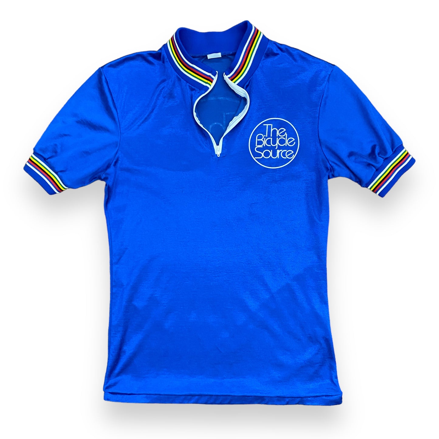 Vintage 1980s The Bicycle Source Blue Short Sleeve Quarter Zip - Size M/L